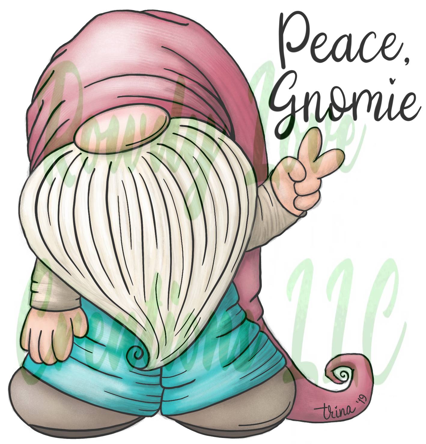 Peace Gnomie Transfer Sheet